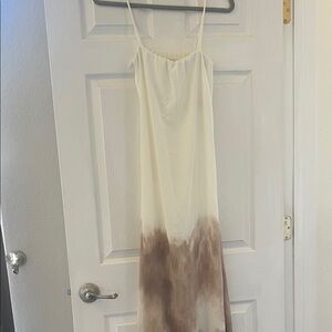 Zara Cream and Brown Gradient Dress